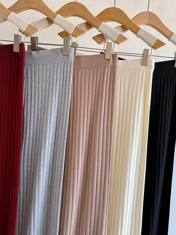 Ensemble trois pièces en tricot sans manches à col en v + cardigan à manches longues + pantalon taille haute