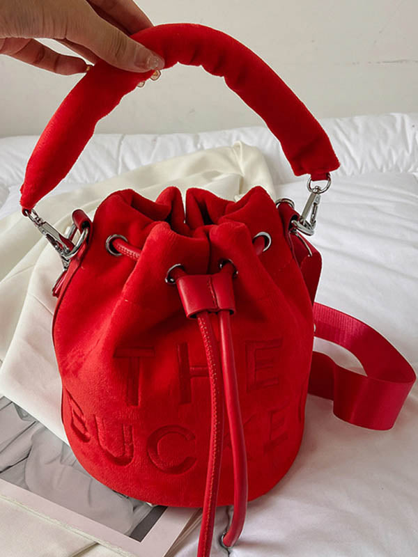 Sac à main à cordon de serrage, à imprimé lettres