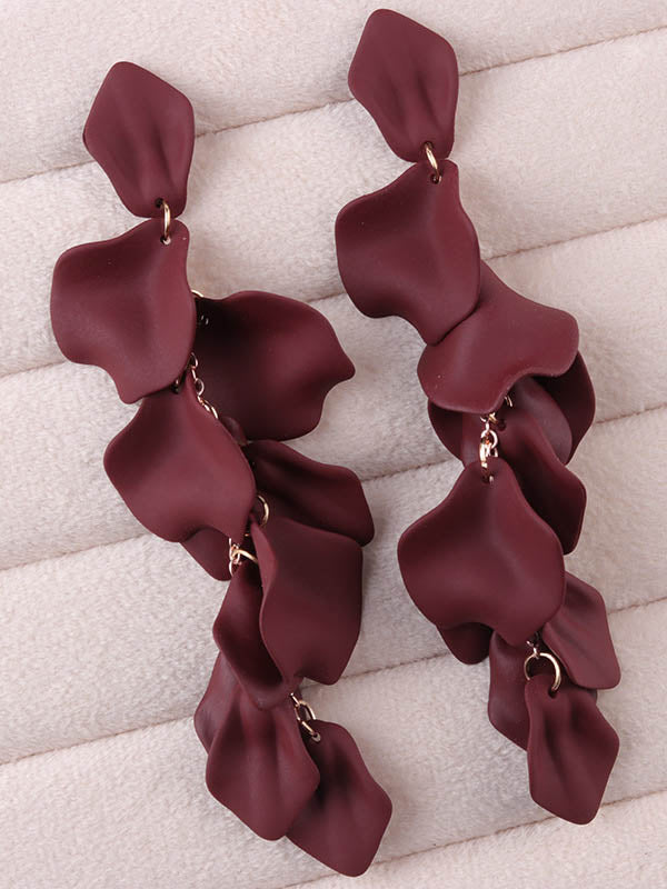 Boucles d'oreilles à chaîne, en forme de fleur