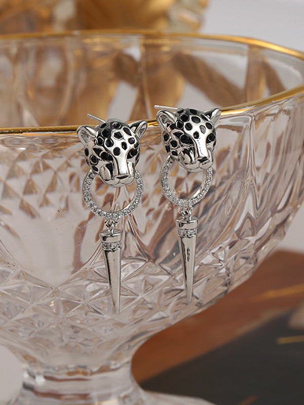 Accessoires de boucles d'oreilles léopard géométriques