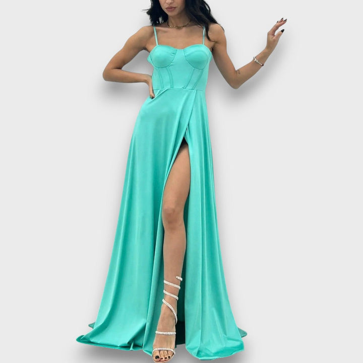 Victoria – Robe de soirée sans épaules avec lacets au dos