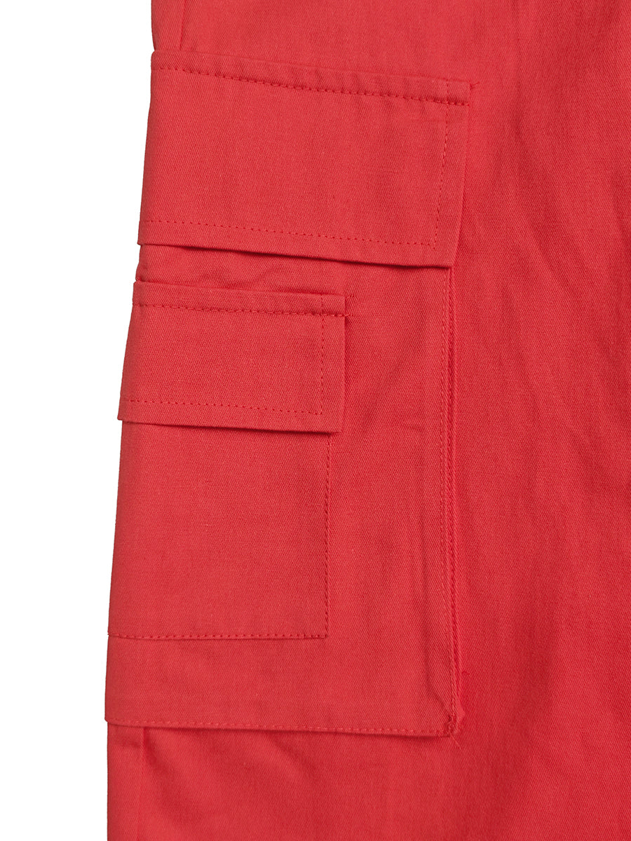 Pantalon ample taille haute, à taille élastique, à poches, couleur unie