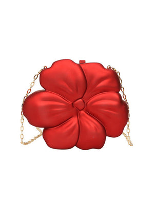 Sac bandoulière brillant à chaîne, en forme de fleur