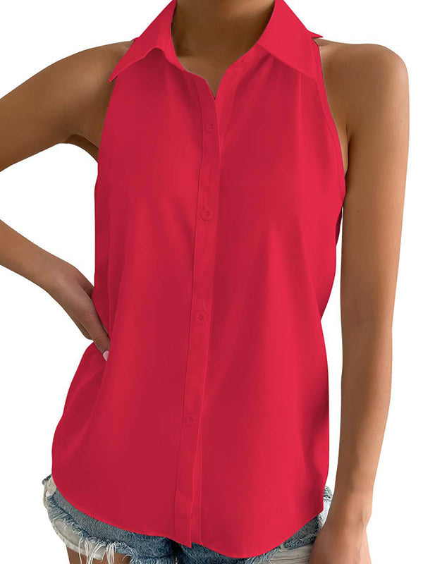 Chemisier ample grande taille, à empiècements, à col revers, couleur unie