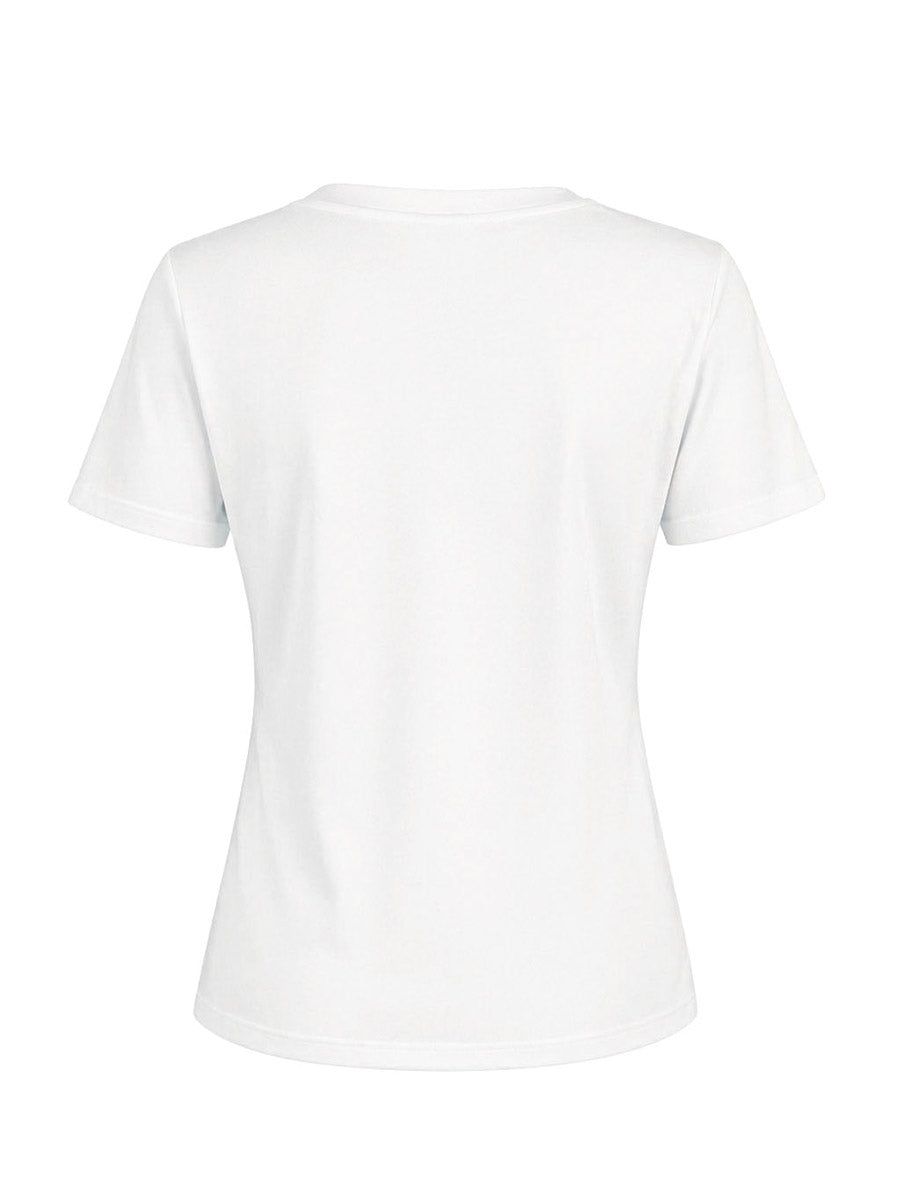 T-shirt imprimé à manches courtes, coupe près du corps, à col rond