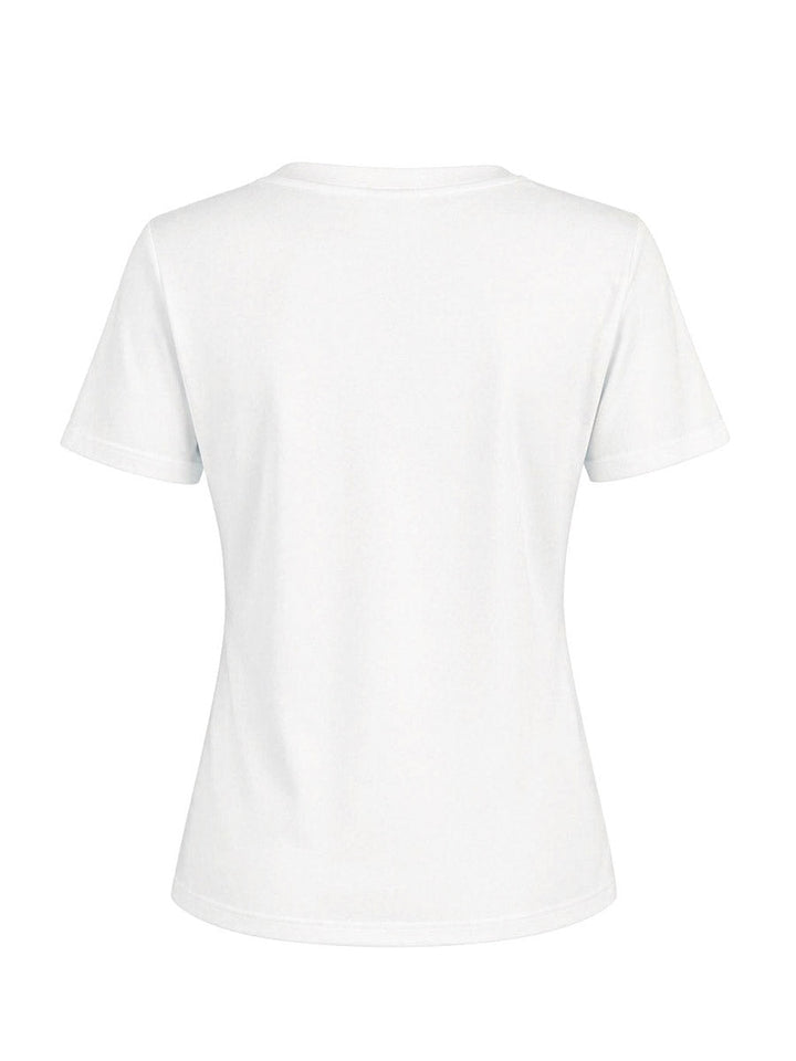 T-shirt imprimé à manches courtes, coupe près du corps, à col rond