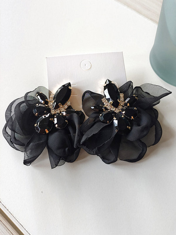 Boucles d'oreilles pendantes en forme de fleur