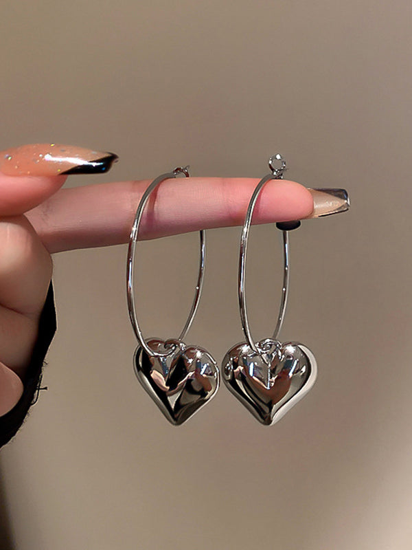 Boucles d'oreilles simples normcore, en forme de cœur
