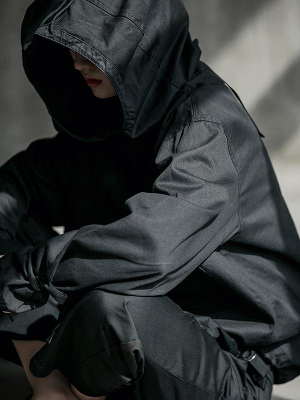 Sweat-shirt à capuche ample et solide avec cordon de serrage, style spatial