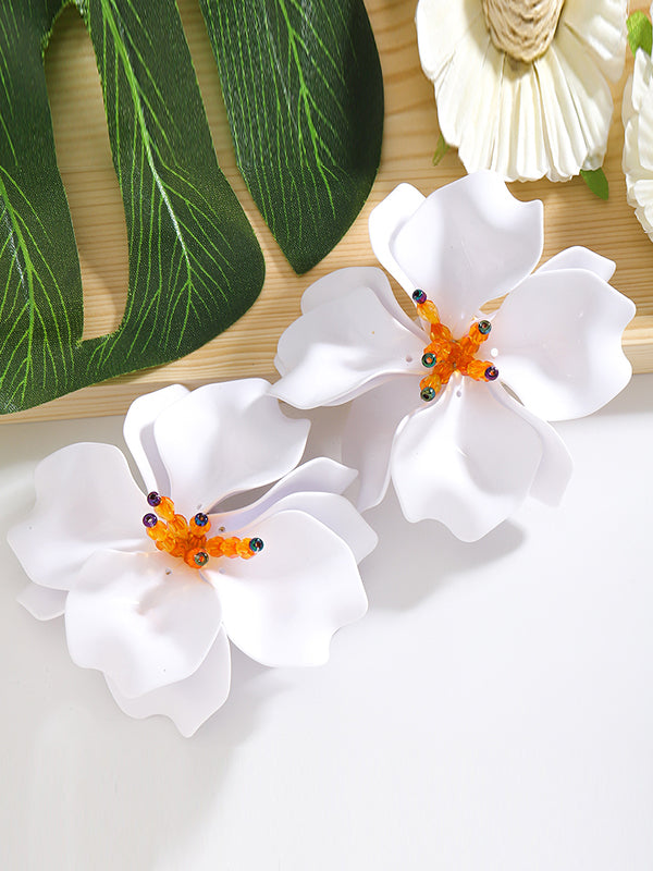 Boucles d'oreilles pendantes en forme de fleur