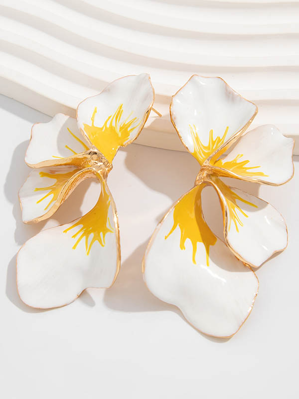 Boucles d'oreilles pendantes en forme de fleur