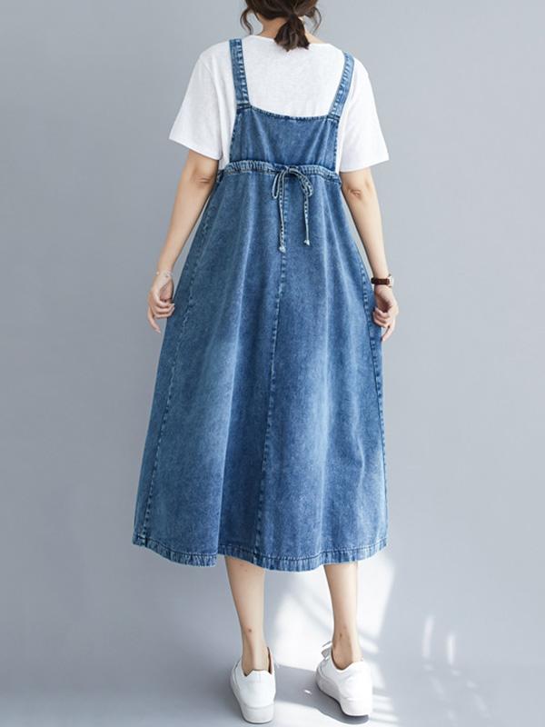 Robe bustier originale en denim uni