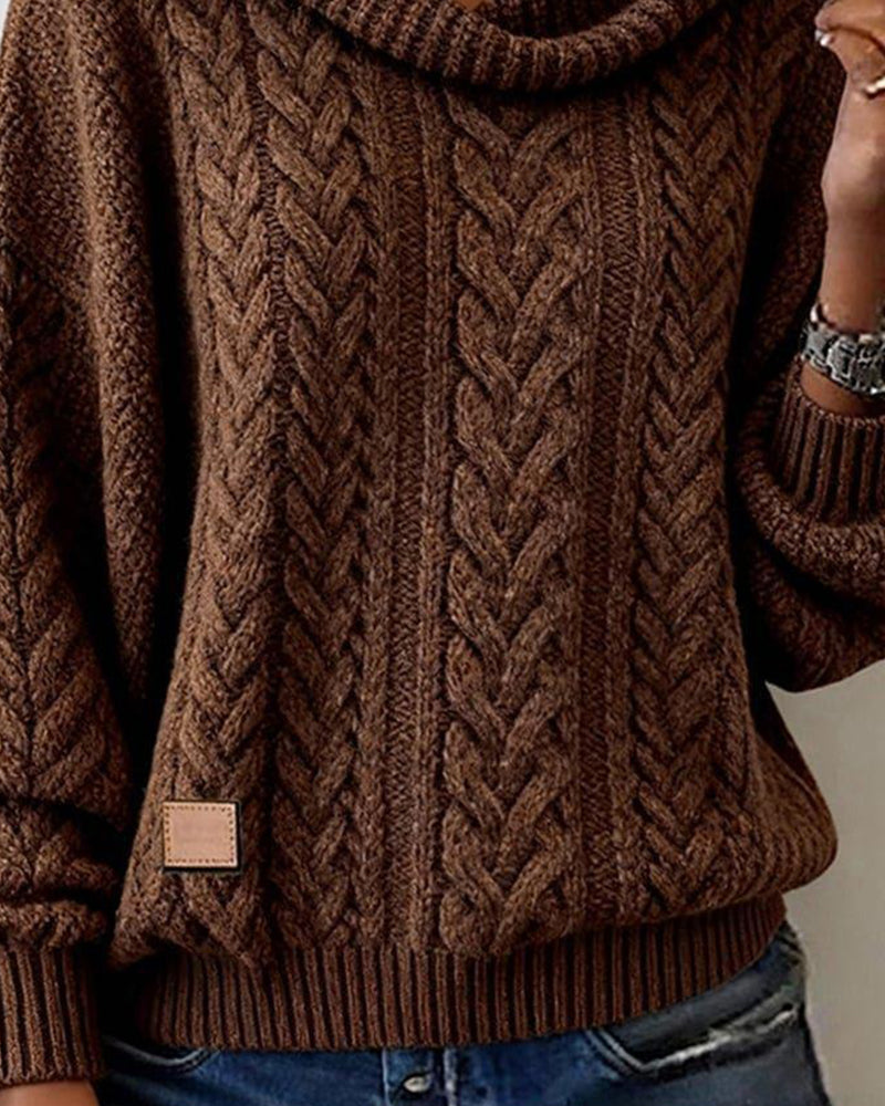 Elisa | Pull en tricot pour femmes torsadé en uni