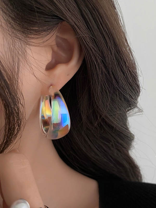 Boucles d'oreilles pendantes géométriques normcore, couleur contrastée
