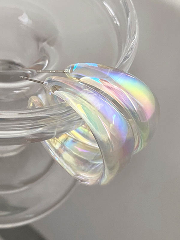 Boucles d'oreilles pendantes géométriques normcore, couleur contrastée