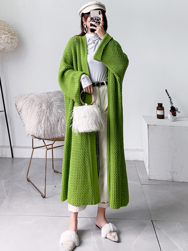 Cardigan en tricot à fil épais, ample, surdimensionné, couleur unie, urbain, manteaux