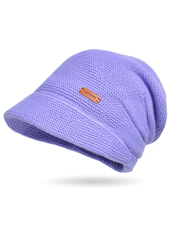 Chapeaux à empiècements de couleur unie à bord plat Chapeaux tricotés