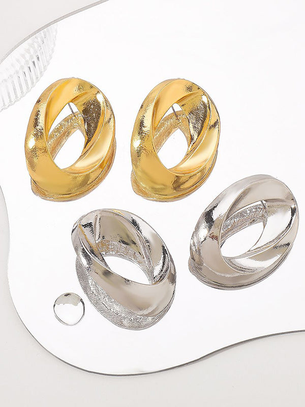 Boucles d'oreilles pendantes réglables géométriques ajourées couleur unie