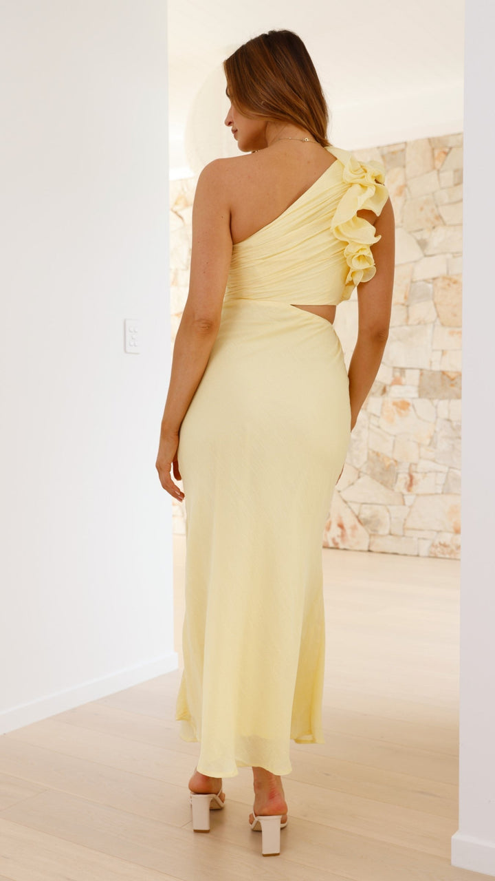 Blaire - Robe maxi sans épaules avec découpes