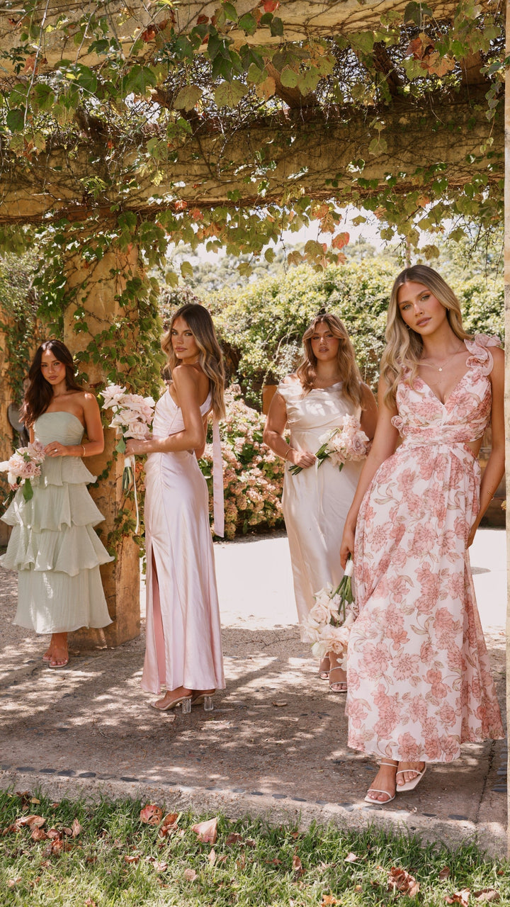 Claire | Robe maxi à volants sans épaules