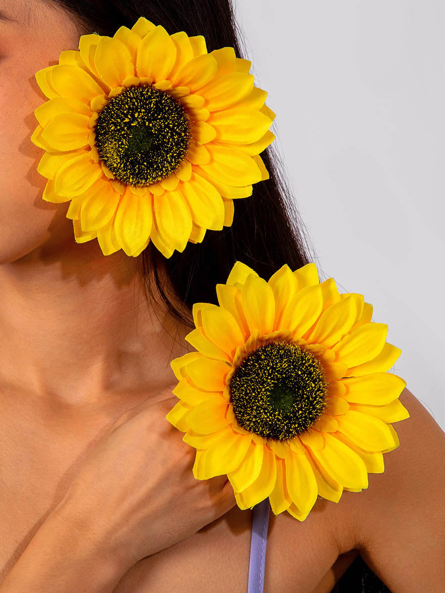 Boucles d'oreilles pendantes en forme de fleur