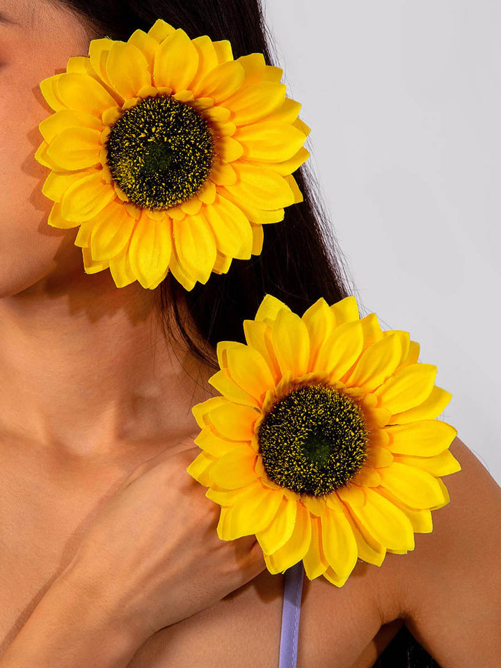 Boucles d'oreilles pendantes en forme de fleur