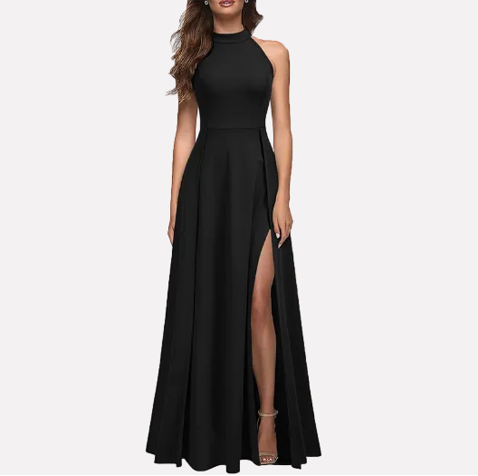 Dominique | Robe de soirée maxi formelle pour femmes avec fente latérale