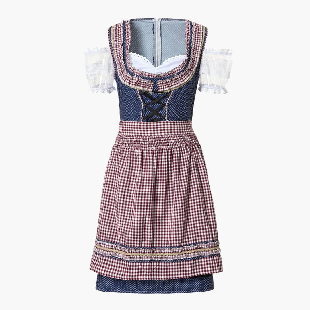 Robe dirndl à carreaux pour femmes - Oktoberfest 2025