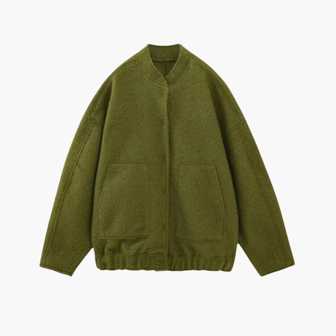 Veste oversized pour femmes avec design à l'avant ouvert et poches plaquées