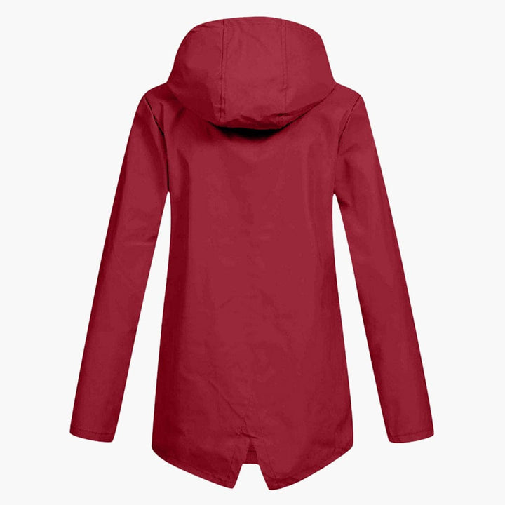 Manteau de pluie pour femmes avec capuche réglable et fermeture éclair