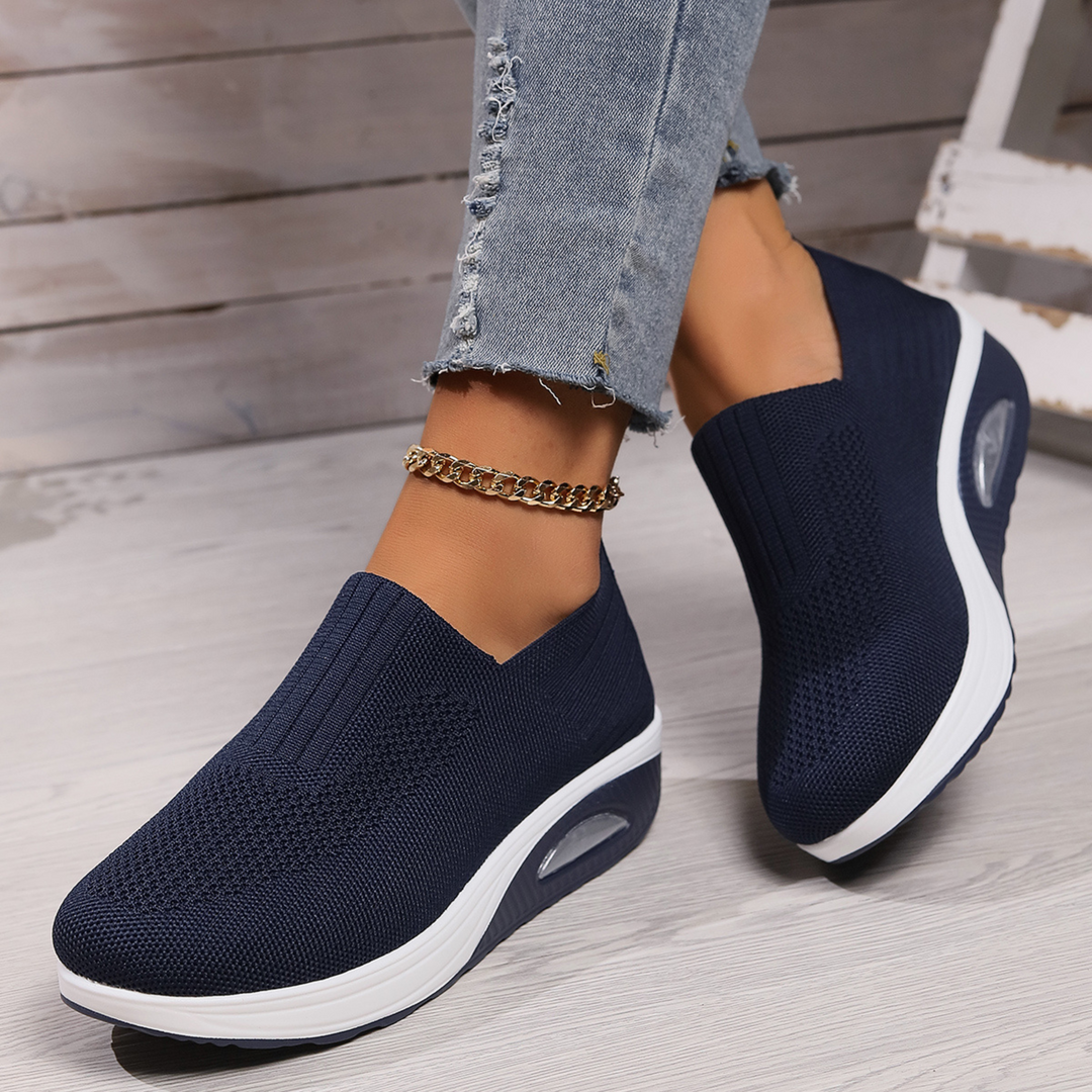 Hermina - Baskets Slip-On pour Femmes avec Structure Tricotée