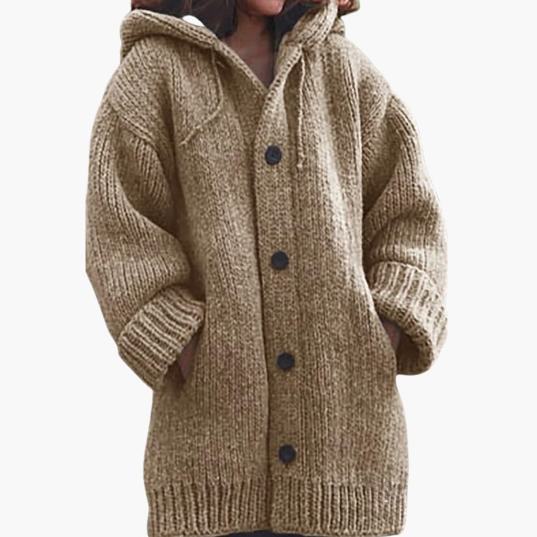 Cardigan long à capuche pour femmes
