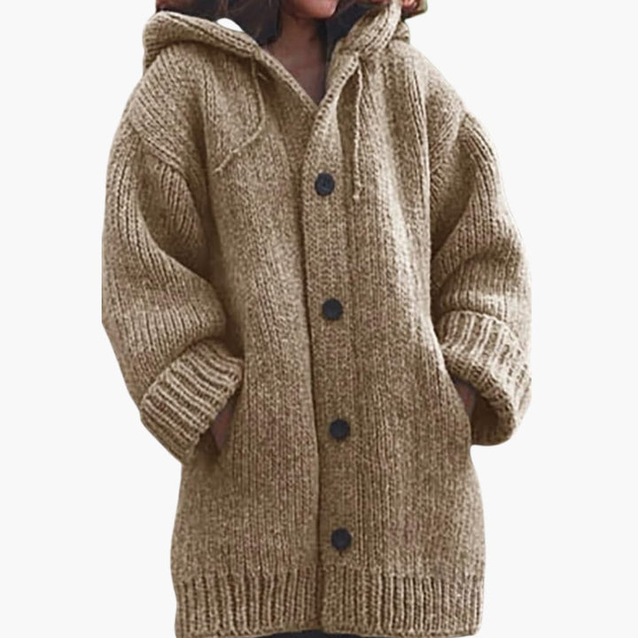 Cardigan long à capuche pour femmes