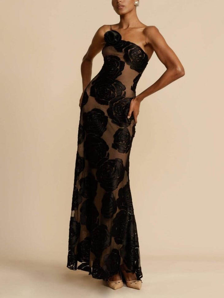 Noemi | Robe maxi avec des fleurs de roses