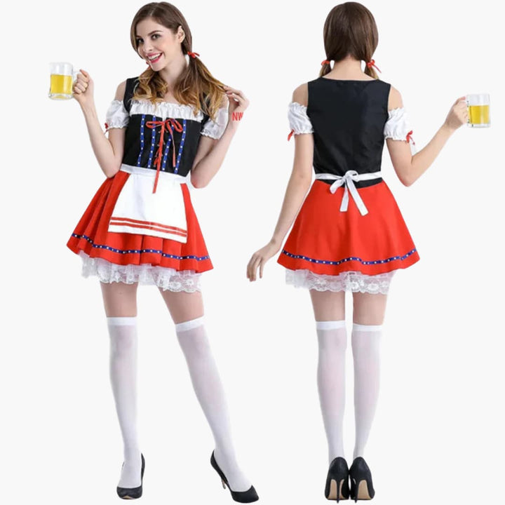 Robe Dirndl ornée de dentelle pour femmes - Oktoberfest 2025