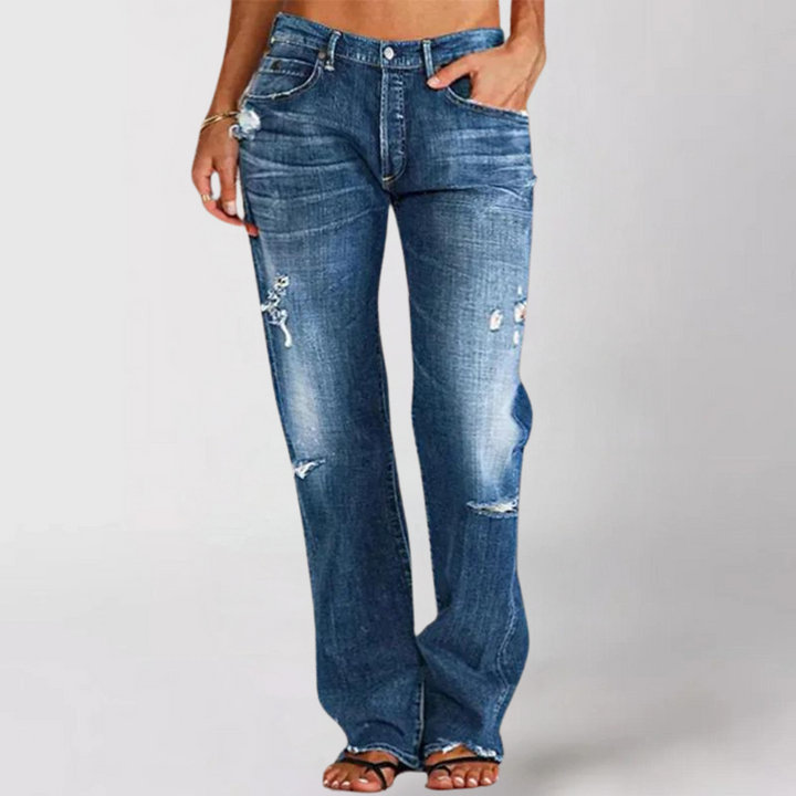 Adelheid | Jean en denim pour femmes, coupe large et décontractée
