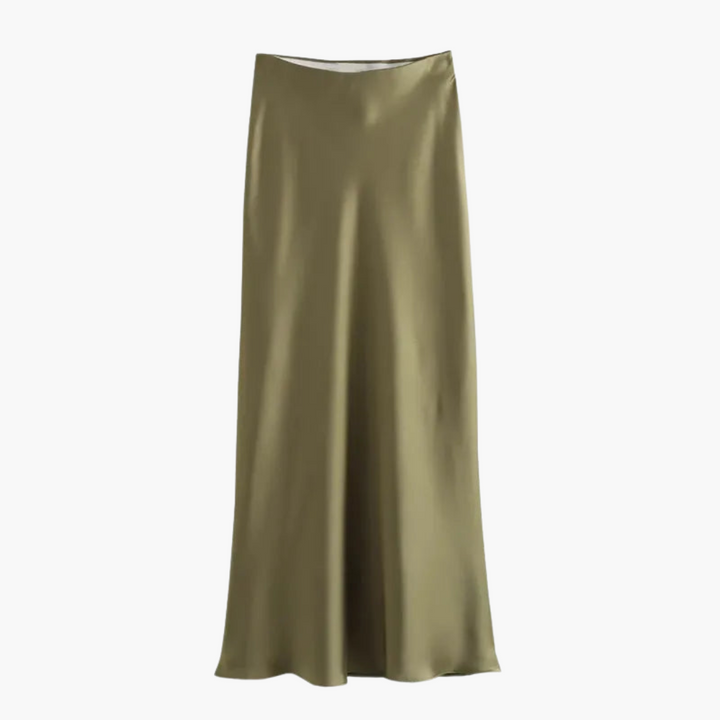 Jupe midi en satin fluide pour femmes