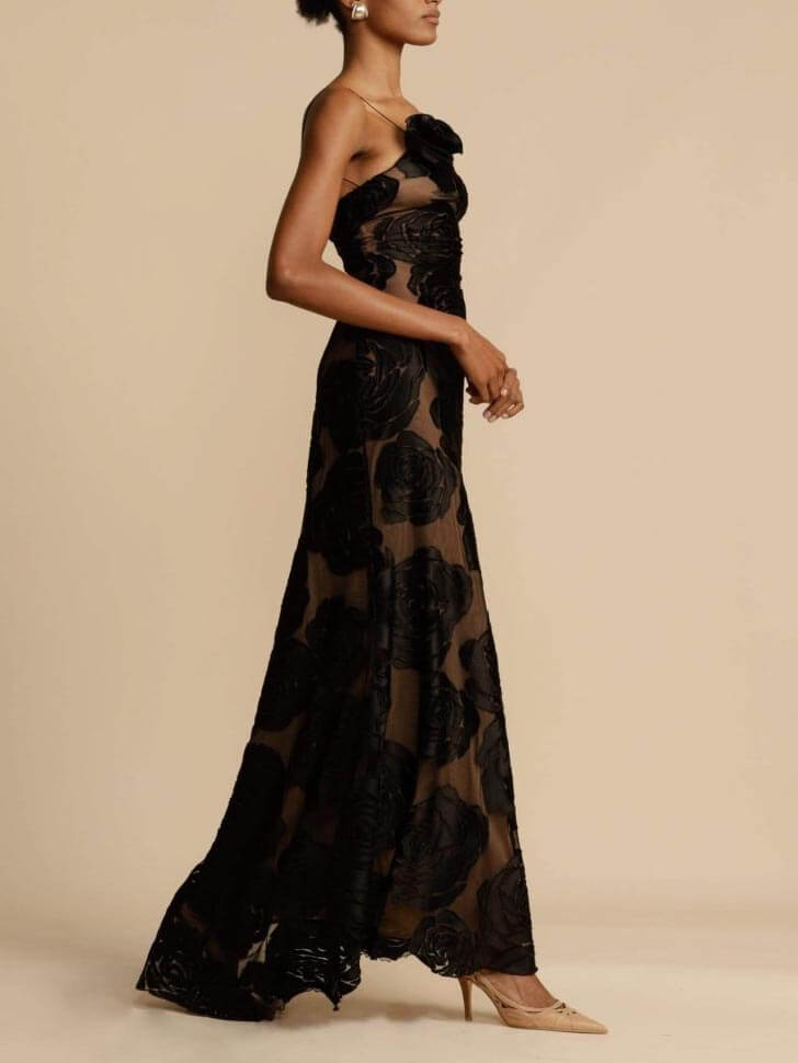 Noemi | Robe maxi avec des fleurs de roses