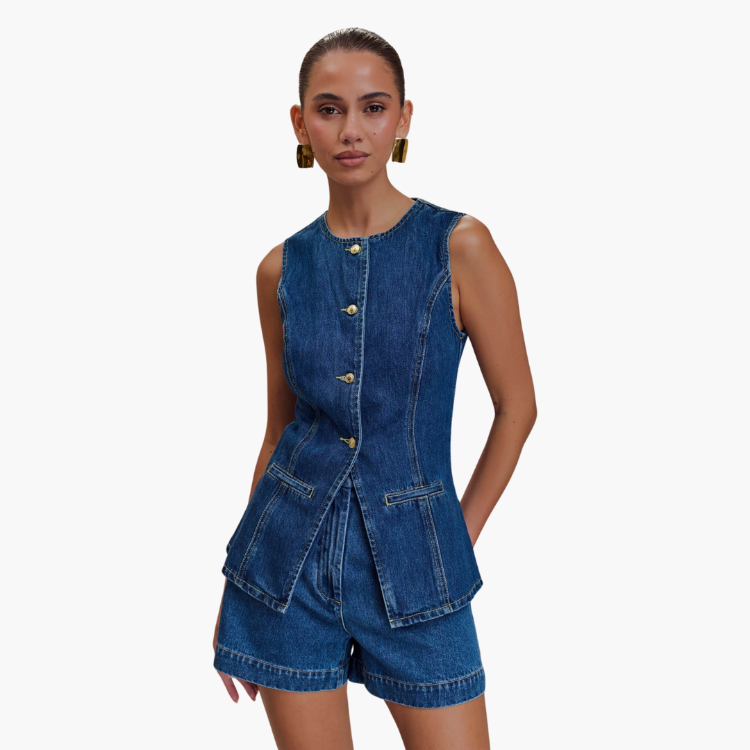 Ensemble de coordination en denim pour femmes - Tenue en jean en deux pièces
