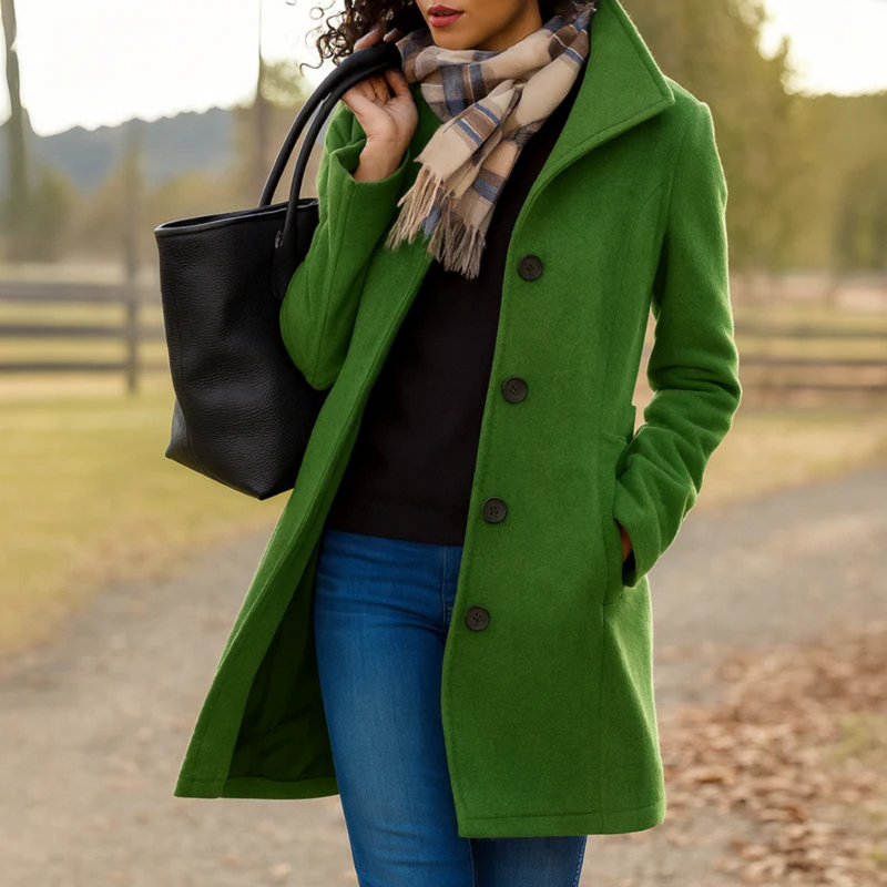 Elena | Manteau Classique à Boutons pour Femmes