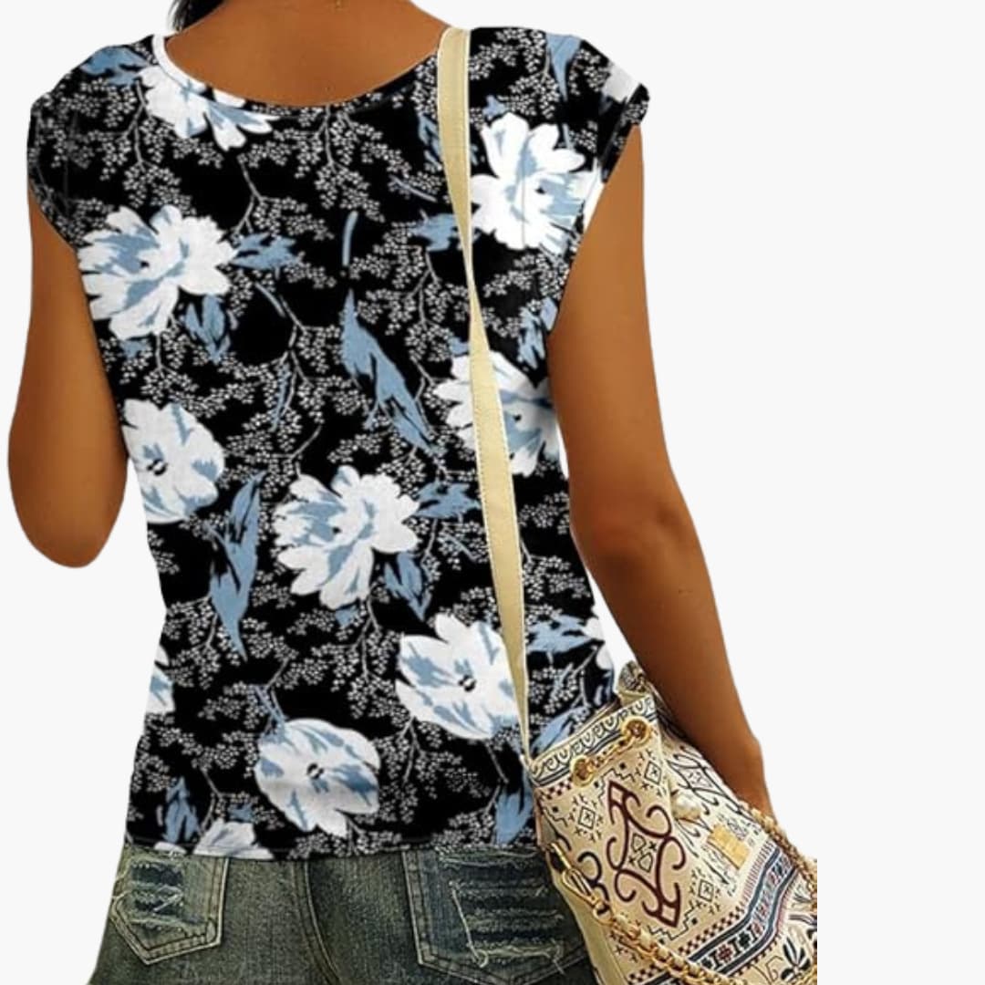 T-shirt à col en V pour femmes avec manches courtes pour l'été