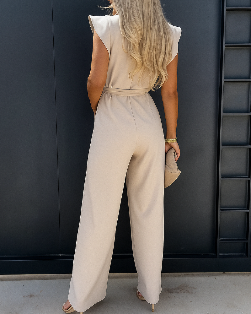 Jumpsuit Élégant pour Femmes avec Ceinture | Jambe Large