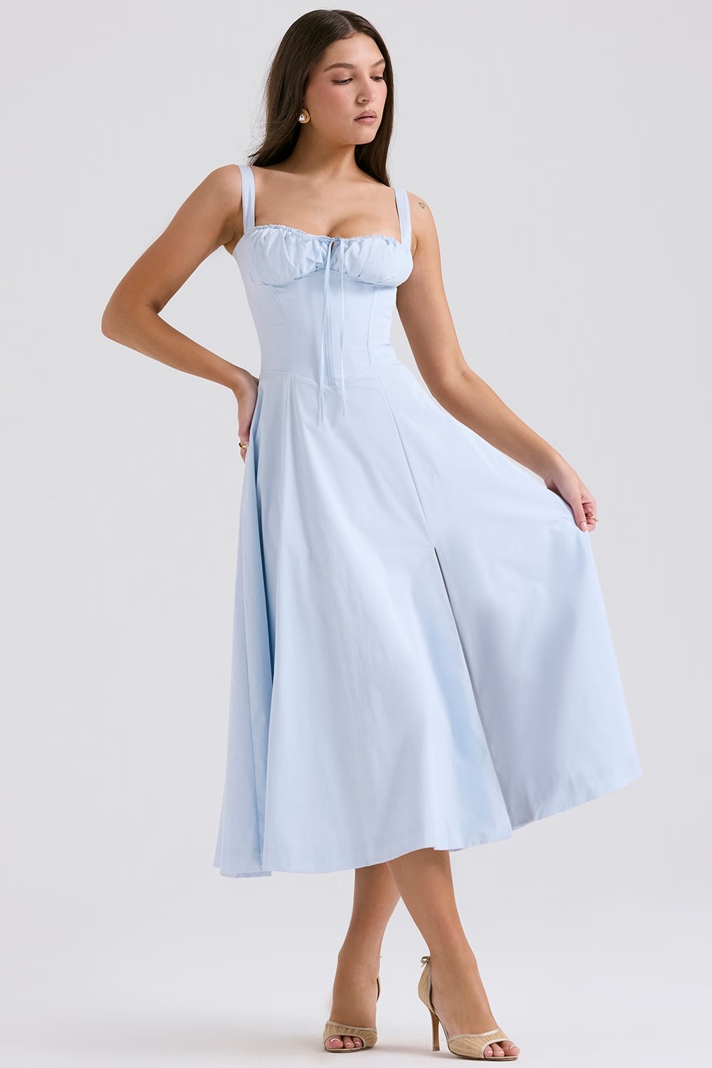 AURORA - Robe midi avec lacets