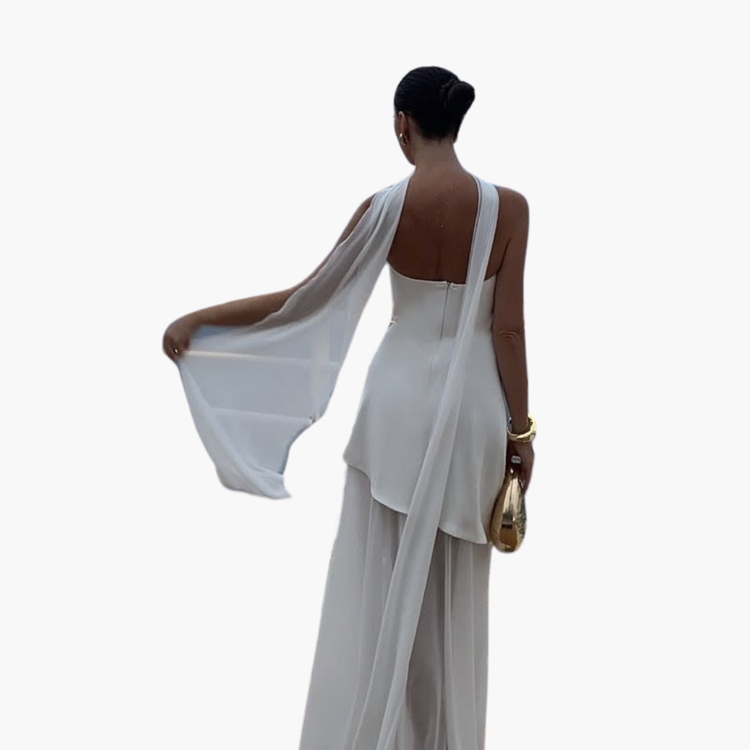 Robe de soirée sans épaules pour femmes - Maxi avec fente haute