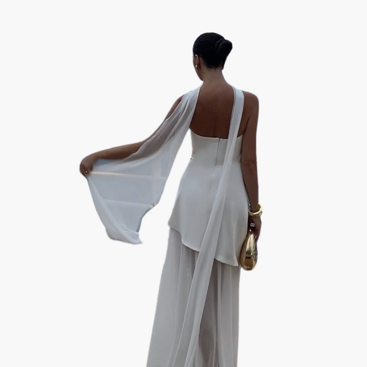 Robe de soirée sans épaules pour femmes - Maxi avec fente haute
