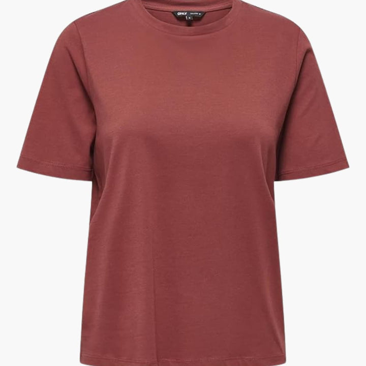 T-shirt pour femmes avec col rond et manches courtes en tissu léger