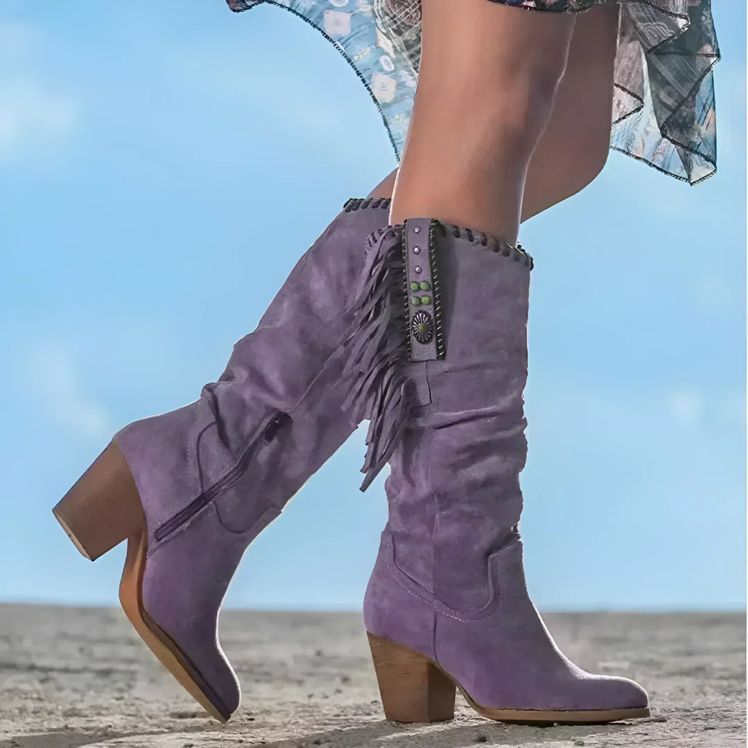 Bottes Cowgirl Western Boho pour Femmes | Mi-mollet