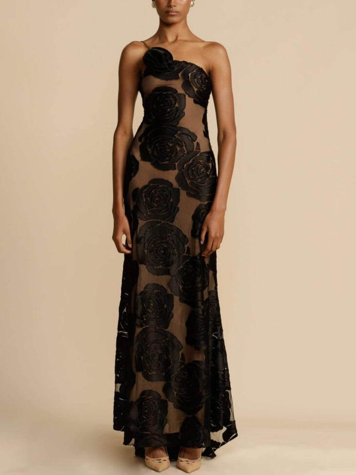 Noemi | Robe maxi avec des fleurs de roses