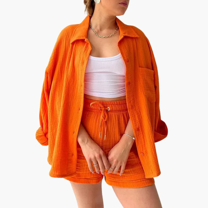 Ensemble deux pièces avec shorts pour femmes - look d'été décontracté