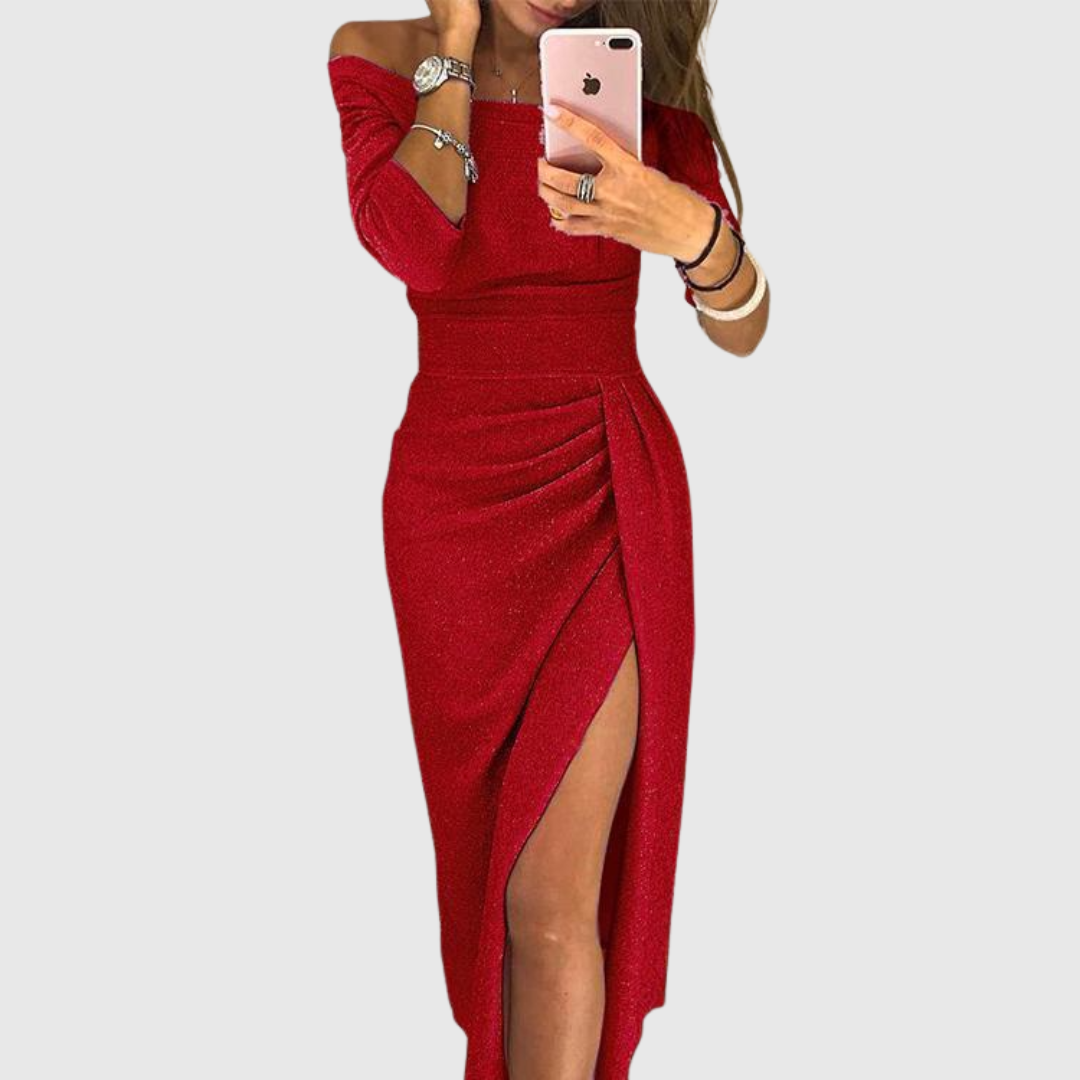 Lily | Robe maxi chic avec décolleté en halter